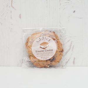 Addict S'mores Cookie with chocolate chunks and gooey marshmallow