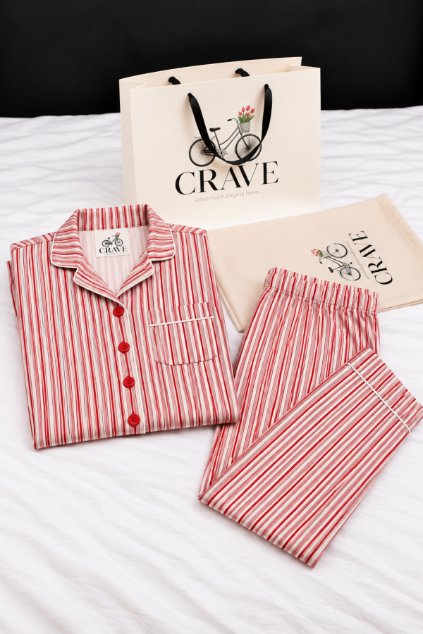 100% Cotton Pyjamas Candy Cane Striped